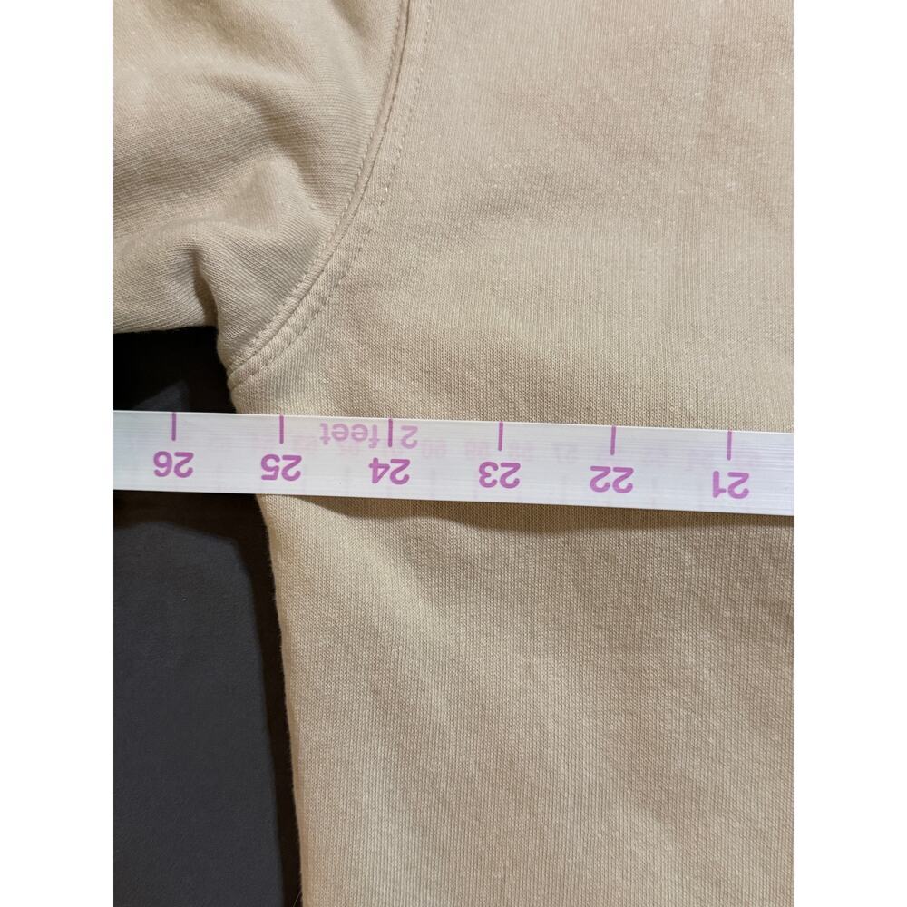 Pull & Bear Size XL Beige Tan Cropped Long Sleeve Crew Neck Sweatshirt Women - Picture 4 of 5